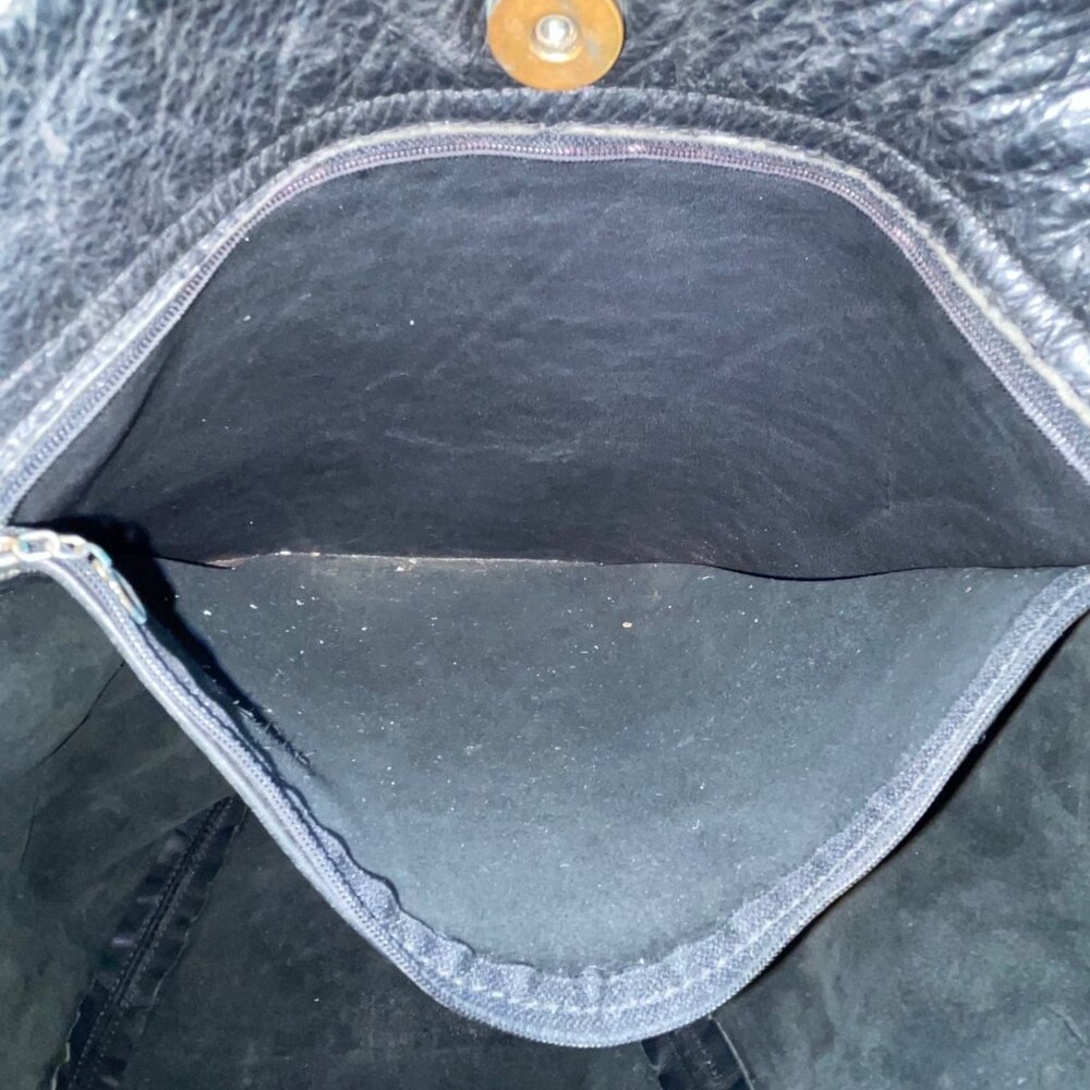 Coach Women’s Black Leather With Brass Hardware Double Handle Tote Bag - Picture 10 of 13